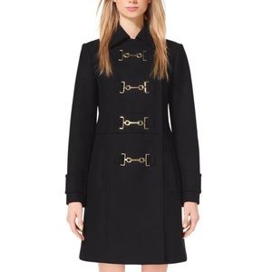 Michael Kors Horse Bit Buckle wool peacoat
